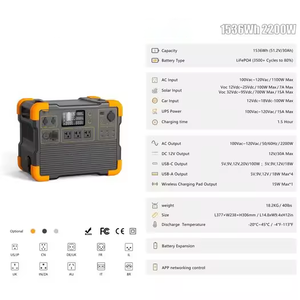 Centrales électriques portables d'extérieur 2200W avec batterie complète, générateur solaire bidirectionnel rapide 2000W, ensemble complet - Product Image 2