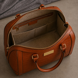 OEM ODM Large Luxury Brown Crocodile Embossed PU Leather Designer Duffel <b>Bag</b> <b>Overnight</b> Weekend Luggage Travel <b>Bags</b> for men - Product Image 4