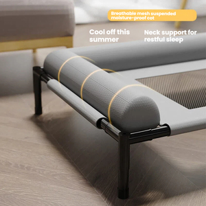 Cama Elevada para Cães e Gatos, Cama para Animais de Estimação com Estrutura de Metal e Malha Respirável, À Prova de Umidade, Lavável, Suprimentos para Cães e Gatos para Todas as Estações - Product Image 3
