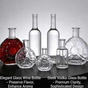 Botella de Vidrio Personalizada Premium para Whisky, <span class=keywords><strong>Vodka</strong></span> o Vino, Cuadrada, Plana, Reutilizable, con Impresión Serigrafiada XO - Product Image 2