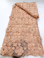 NI.AI Nouvelle Arrivée Tissu en Dentelle Brodé de Strass Floraux de Luxe pour Robes de Mariage et de Soirée Africaines Nigérianes Asoebi