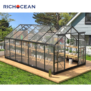 ศาลาในสวนแบบหรูหรามีมอเตอร์ทำจากอลูมิเนียมชีวภาพหลังคาแบบแบนกระจกสองชั้นกลางแจ้งบานเกล็ด - Product Image 4