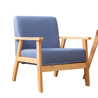 Canapé de salon en tissu de lin PU en bois massif Design simple Double trois places pour bureau à domicile de petite taille