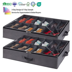 Organizador de Zapatos Plegable de <span class=keywords><strong>Tela</strong></span>, <span class=keywords><strong>Caja</strong></span> de Almacenamiento para Debajo de la Cama, Bolsas de Almacenamiento para Debajo de la Cama con Técnica de Costura - Product Image 1