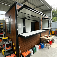 Kiosque alimentaire préfabriqué en conteneur, bâtiment modulaire portable pour stand de parc, bar de camping, cuisine temporaire, local à outils