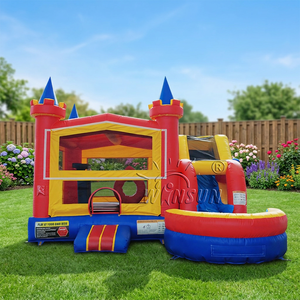 Château gonflable commercial personnalisé WINSUN CE, ignifuge, imperméable, facile à installer, grand château gonflable avec toboggan aquatique - Product Image 1