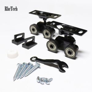 Ruedas para Puerta Corredera WEKIS de 3 Ruedas, Resistentes, de Acero Negro, con Capacidad de 120 kg, para Cocina - Product Image 1