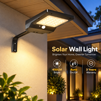 Lampes solaires LED de sécurité extérieures IP65 avec capteur et batterie remplaçable, mode automatique pour garage, entrée de parc, zone industrielle