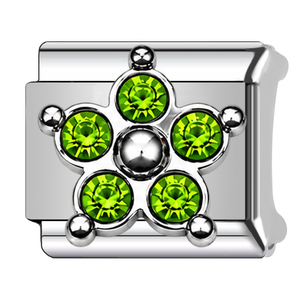 Nouveaux Breloques Modulaires Élastiques en Acier Inoxydable Style Italien avec Fleur en Cristal pour Bracelets DIY, Accessoires de Bijoux Soudés, Vente en Gros - Product Image 4