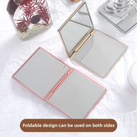 Miroir de maquillage personnalisé à double face doré en forme de rose portable avec grossissement 3x et design pliable