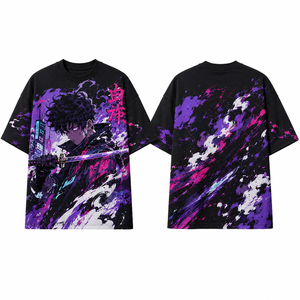 <span class=keywords><strong>T</strong></span>-<span class=keywords><strong>Shirt</strong></span> con Stampa <span class=keywords><strong>Anime</strong></span> per Uomo, Oversize, Streetwear, Grafica 100% Cotone, Stampa DTG a Colori, Design Personalizzato OEM ODM, Top Casual - Product Image 2