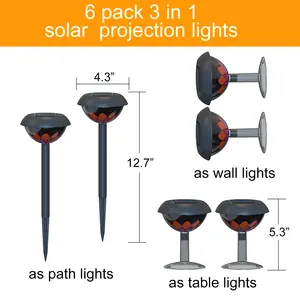 2024 Новый Солнечный проекционный уличный водонепроницаемый газонный дорожка украшение сада Ландшафтные светодиодные фонари Цветочные лампы