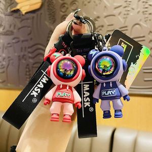 Cute Cartoon Astronaut Bear Doll Keychain Fashion Bag Pendant Car Pendant Couple Gift <b>Accessories</b> - Product Image 2