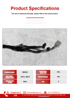 Faisceau de câblage de rétroviseur à 3 broches de longueur personnalisée E00165 Connecteurs personnalisés isolés en PVC pour l'électricité automobile