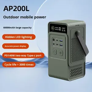 Batterie externe <span class=keywords><strong>portable</strong></span> 200W 192WH avec capacité de charge solaire pour le camping, les téléphones mobiles et les ordinateurs portables - Product Image 5