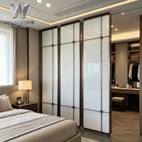 Paravent en verre texturé pliable sur mesure pour hall d'hôtel, villa, décoration intérieure commerciale