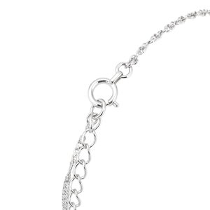 Smooth Ripple Textured White Pt950 Slim Wrist Cord With Wave Segments For Daily Female <b>Stack</b> Lightweight Platinum Wrist Trinket - Product Image 2
