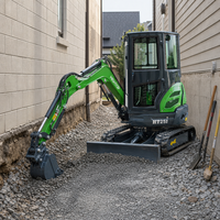 Excavator Mini Crawler 2,5 Ton untuk Kebun, Mesin Yanmar 14,2kW, Kapasitas Bucket 0,025m³, Tersedia Hydraulic Breaker