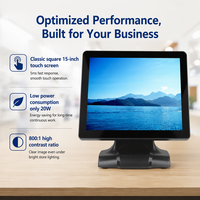 Moniteur tactile HD 15 pouces anti-poussière et étanche, résolution 1024*768, idéal pour les supermarchés – Vente directe usine