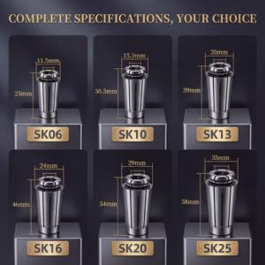 <span class=keywords><strong>Mandrin</strong></span> à ressort de haute précision Huadi SK, précision 0,005 mm, dureté HRC58-62, acier à haute teneur en carbone, 25000 tr/min, fraisage CNC, robuste - Product Image 3