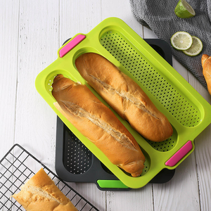 Hot Sale 3 Cavity French <strong>Bread</strong> Silicone Baking Mold Small Baguette Pan <strong>Oven</strong>/Dishwasher Safe Eco-friendly Durable Food Baking - Product Image 2