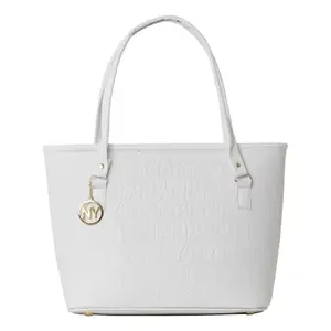 Bolso Tote de Lona de Algodón Blanco para Mujer Fana Avery con Cierre de Cremallera M3808 Reutilizable para Todas las Temporadas - Product Image 3