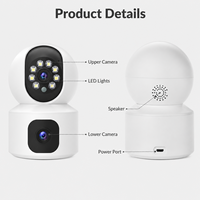 Caméras de sécurité domestique sans fil à suivi automatique les plus vendues, caméra Wifi sans fil 4MP HD à double objectif, caméra de surveillance pour bébé