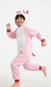 Disfraz de Halloween de Cerdo Haoxuan Ecológico de Algodón y Terciopelo con Mangas Abullonadas y Cierre de Botones, Mono de una Pieza para Niños y Bebés, Inspirado en TV/Películas - Product Image 2