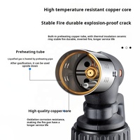 Torche à souder au gaz butane portable en gros, grande flamme, allumage métallique, coupe-vent, facile à allumer pour le camping et la cuisine