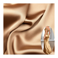 Tissu satiné doré en polyester brillant 50D*75D au mètre pour vêtements, robes, doublure, 100% polyester, satin doré soyeux