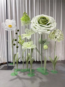 J-038 Fleurs artificielles géantes personnalisées couleur <span class=keywords><strong>vert</strong></span> crème Rose Forêt Printanière pour décorations de mariage et toiles de fond d'événements - Product Image 5