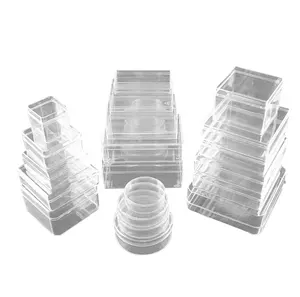 Caixa quadrada transparente de plástico, caixa de armazenamento de doces de tiramisu