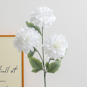 Nouvelles fleurs artificielles Dahlia à tige unique, effet toucher réel, haute qualité, 2 têtes, pour la décoration de la maison, Noël, fête des Mères - Product Image 2