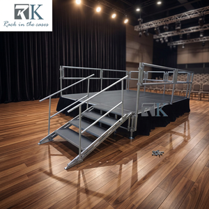 Plataforma de Escenario Portátil de Instalación Rápida, Plataforma Rectangular de Aluminio - Product Image 3