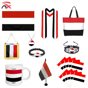 Ensemble de drapeaux du Yémen en gros, drapeau national pour les fans de football, collier, drapeau de table, sac à dessin, bracelet pour la promotion - Product Image 1