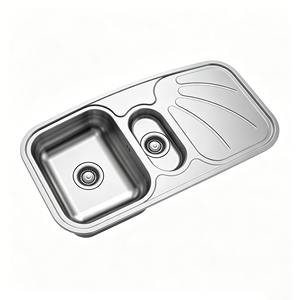 Fregadero de cocina de doble cubeta 70/30 de acero inoxidable SUS304 de grado alimenticio, acabado mate cepillado, empotrado bajo encimera, con ventilador de drenaje - Product Image 3