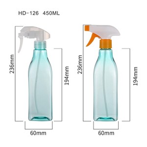 ขวดสเปรย์พลาสติก PET ทรงเหลี่ยม HD-126 ขนาด 450 มล. สำหรับบรรจุภัณฑ์สารเคมีประจำวัน - Product Image 1