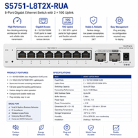 CloudEngine S5751-L8T2X-RUA S5751-L8LP2X-RUA Switch Gestionado de 8 Puertos Gigabit PoE+ 2x10GE SFP+ Switch de Red Empresarial