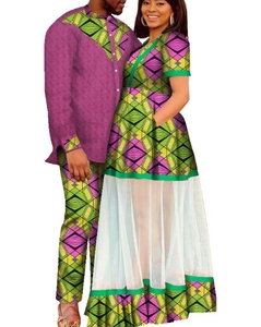 High Quality Pure Cotton Wax Dyed African Ethnic Print Couple Suit <strong>for</strong> <strong>Men</strong>+women's Dress Long <strong>Skirt</strong> - Product Image 6