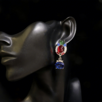 LEPAI Nouveau Collier de Soirée Polyvalent Haut de Gamme pour Femme, Élégant, Incrusté de Strass et de Feuilles Colorées, Style Industriel Raffiné