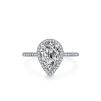 Bague en argent sterling 925 avec moissanite, ensemble de luxe, diamant œuf de pigeon 3 carats, bague fermée élégante et luxueuse