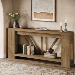 Tribesigns Consolle Extra Lunga Stile Fattoria da 180 cm con Vano Portaoggetti, <span class=keywords><strong>Tavolo</strong></span> da Divano in Legno per Ingresso e <span class=keywords><strong>Soggiorno</strong></span>, Marrone - Product Image 3