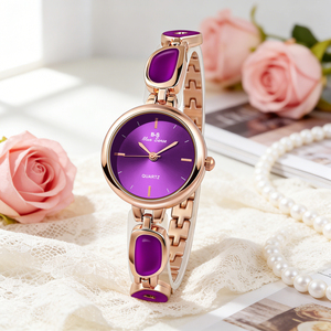 Montres à quartz de luxe pour femmes W154 Goldie, style chinois simple, bracelet en alliage, cadran en verre, boîtier épais, montres pour femmes - Product Image 6