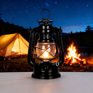 <span class=keywords><strong>Lampe</strong></span> à pétrole rétro grande capacité en verre avec bouton de réglage, décoration rurale suspendue, idéale pour le camping, la randonnée et la maison - Product Image 2