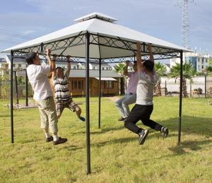 1 Piece moq kim loại Patio mềm hàng đầu gazebo màu xám với muỗi lưới tán 10x10 ft. cho sân vườn ngoài trời sân sau bãi cỏ - Product Image 2