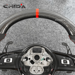 Volante Deportivo Personalizado de Fibra de Carbono y Gamuza para Volkswagen MK8 MK7 MK6 Golf R GTI GTD GTE <span class=keywords><strong>Polo</strong></span> GTI Golf 8 Golf 7 - Product Image 4