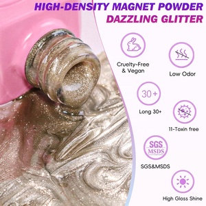 KLANA 6 Colors Glass Cat Eye <b>Gel</b> Self-leveling <b>Nail</b> Polish <b>Set</b> High Magnetic Wide Light UV LED Galaxy <b>Gel</b> Anti-yellow Formula - Product Image 3