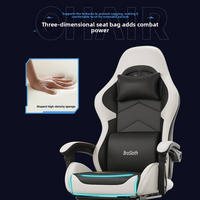 Chaise de jeu ergonomique, chaise de bureau pour ordinateur, base à cinq étoiles, soutien lombaire pour la maison et le dortoir