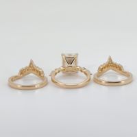 Bague de mariage Telula personnalisée en or massif 18 carats avec diamant de laboratoire taille radiant de 3,5 carats, bague de fiançailles en moissanite taille radiant