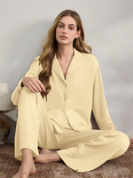 Ensemble de pyjama d'hiver pour femme OEM/ODM, couleur unie, cardigan, vêtements de nuit, deux pièces, taille élastique douce, ample, grande taille